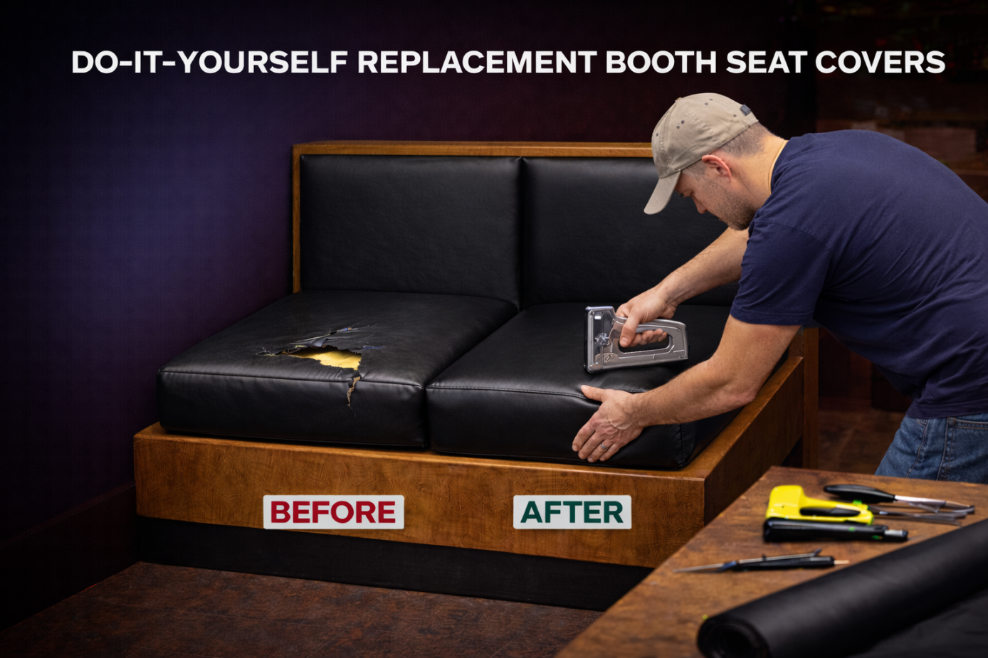 replace restaurant booth seat covers