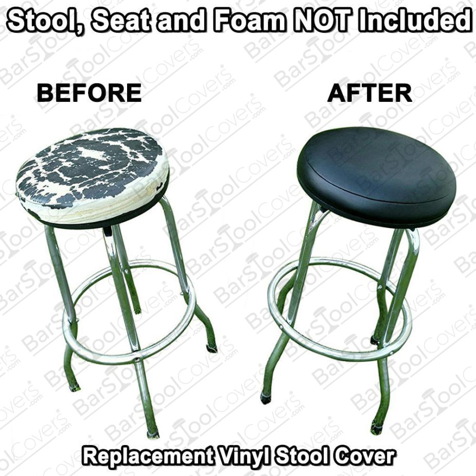 Bar Stool Covers Heavy Duty Vinyl, Round Bar Stool Seat Replacement